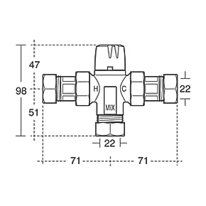 Ideal Standard A5901AA Thermostatic Mixing Valve 22mm 2 Ideal Standard A5901AA Thermostatic Mixing Valve 22mm - Image 2