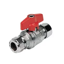 Pegler Tee Ball Valve Red 15mm