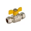 Tesla Tee Ball Valve Yellow 15mm